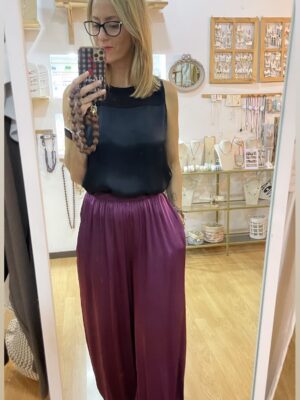 Pantalón bombacho burdeos